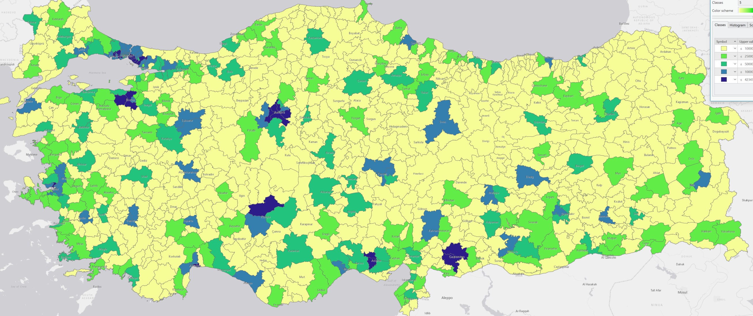 ÜNİVERSİTE ve ÜSTÜ MEZUNLARIN SAYISI HARİTASI